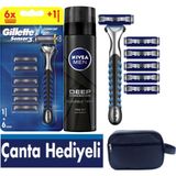 Gillette Sensor3 Tıraş Makinesi– 6 Yedek Bıçak + 200 ml Tıraş Jeli + Hediye Çanta