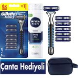 Gillette Sensor3 Tıraş Seti – 6 Yedek Bıçak + 200 ml Tıraş Jeli + Hediye Çanta