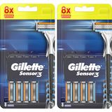 Gillette Sensor3 Yedek Tıraş Bıçağı 8'li (977) x 2 Adet Sistem Özellikli Cilt Dostu Ürün