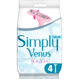 Gillette Simply Venus 3 Kadın Kullan At Tıraş Bıçağı 4'lü Kaygan Bantlı Tahriş Azaltıcı Başlık