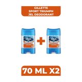 Gillette Sport Triumph Jel Deodorant, 70 ml x2, Set