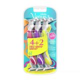 Gillette Venüs 3 Bıçaklı Renkli Tıraş Bıçağı (4+2 Adet)