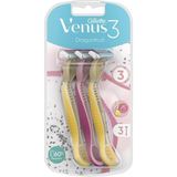 Gillette Venus 3 Tek Kullanımlık Tıraş Makinesi, Kadın, 3 Ejderha Meyvesi Kokulu Tıraş Makinesi - Standart