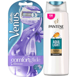 Gillette Venus Breeze Kadın Tıraş Makinesi Yedekli + Pantene Şampuan Aqualight 360 ml