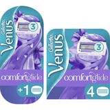 Gillette Venus Breeze Kadın Tıraş Seti – Esnek Nem Bantlı 1 Tıraş Makinesi ve 4 Yedek Bıçak, Hassas Ciltler için Premium