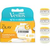 Gillette Venus Comfortglide Olay Kadın Yedek Tıraş Bıçağı 4'lü, 5 Bıçaklı Paslanmaz Çelik – Pürüzsüz ve Rahat Tıraş