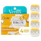Gillette Venus ComfortGlide Womens Razor Blade Refills, 4 Count, Infused with Olay Coconut Scent