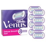 Gillette Venus Deluxe Smooth Swirl Kadın Tıraş Bıçağı, 8 Yedek Bıçak, Kadın Tıraş Makineleri için, 5 Kat Bıçaklı