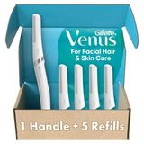 Gillette Venus Dermaplaning Alet Seti, 5 Bıçak Yedekleri, Kadınlar için Peeling Yüz Jiletleri, Kaş Jileti, Kadınlar için Yüz Jilet, Yüz Jilet, Yüz Tıraş Bıçağı, Kadın Yüz için Dermaplane Tıraş