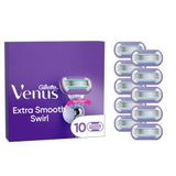 Gillette Venus Extra Smooth Swirl Kadınlar İçin Tıraş Bıçakları, Kadın Tıraş Makineleri İçin 10 Yedek Bıçak, Pürüzsüz Bir Tıraş İçin Islak Tıraş Makineleri