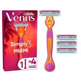 Gillette Venus Gillette Simply 3 Tıraş Makinesi + 3 Yedek Tıraş Bıçağı Kadınlar İçin