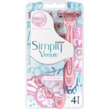 Gillette Venus Gillette Venüs Simply 3 - 4'lü Poşet Tıraş Bıçağı Hassas Cilt Dostu Ergonomik Tasarım