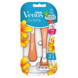 Gillette Venus Riviera Aloe'li Kadınlar İçin 3 Bıçaklı Tek Kullanımlık Tıraş Makinesi, 12'Li Ekonomik Paket