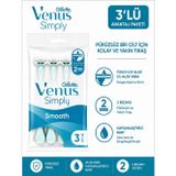 Gillette Venus Simply 2 Basic Kullan At Kadın Tıraş Bıçağı 4 'lü 3 Paket