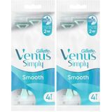 Gillette Venus Simply Venus 2 Kullan At Kadın Tıraş Bıçağı 4'lü 2li paket