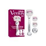Gillette Venus Venus Pro ComfortGlide Sugarberry Kokulu Kadın Tıraş Makinesi, Gövde + 3 Adet Başlık
