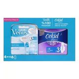 Gillette Venüs Yedek Tıraş Bıçağı 4 Lü Orkid Platinum 6lı Gece Ped Hediyeli
