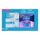 Gillette Venus Yedek Tıraş Bıçağı 4'Lü + Orkid Platinum Gece 6'Lı Hediyeli