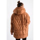 Gils Butik Sütlü Kahve Oversize Şişme Mont - Standart - Kahverengi