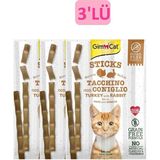 GimCat 3x20 gr Sticks Hindi Tavşan Kedi Ödülü