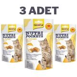 GimCat 3x60 gr Nutripockets Kedi Peynir Taurin Kedi Ödülü