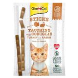 Gimcat Hindi Ve Tavşan Etli Tahılsız Kedi Ödül Çubukları 4 Lü 20 Gr.