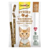 GimCat Hindili Tavşanlı Tahılsız 4'lü 20 GR Kedi Ödül Çubuğu
