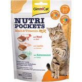 Gimcat Kedi Ödülü Nutripockets Malt ve Multivitamin 150 gr Lezzetli Sığır Eti ve Somon