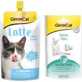 Gimcat Milk Latte Sıvı Kedi Sütü 200 ml + Gimcat Denta Tabs Kedi Ödül Tableti 40 gr