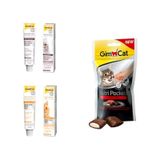 GimCat Multi-Vitamin Paste 20 gr + GimCat Malt-Soft Extra 20 gr + GimCat 60 gr Nutri Pockets Sığır Etli Kedi Ödülü