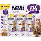 Gimcat Nutri Pockets Ördekli Çıtır Kedi Ödül Maması 60 gr - 3lü Paket