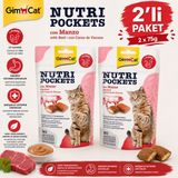 Gimcat Nutri Pockets Sığır Etli ve Maltlı Çıtır Kedi Ödül Maması 60 gr - 2li Paket