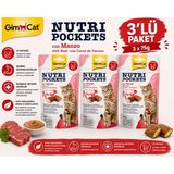 Gimcat Nutri Pockets Sığır Etli ve Maltlı Çıtır Kedi Ödül Maması 60 gr - 3lü Paket