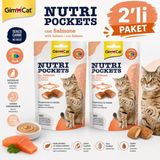 Gimcat Nutri Pockets Somonlu Omega 3-6 Çıtır Kedi Ödül Maması 60 gr - 2li Paket