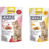 GimCat Nutripockets Biftek Malt 60 gr Kedi Ödülü + Nutripockets Peynir Taurin 60 gr Kedi Ödülü