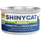 GimCat Shinycat Broth 70 gr Sos İçinde Beyaz Balıklı ve Ton Balıklı Kedi Konservesi