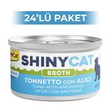 GimCat Shinycat Broth Sos İçinde Ançuezli ve Ton Balıklı 70 gr 24 Adet Kedi Konservesi