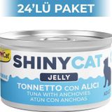 GimCat Shinycat Jöle İçinde Ançuezli ve Ton Balıklı 70 gr 24 Adet Kedi Konservesi