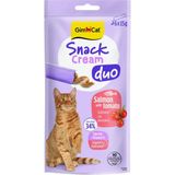 Gimcat Snack Cream Duo Somonlu & Domatesli Kedi Ödülü 6X15GR Yoğun Balık Aromalı Lezzet