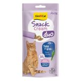 GimCat Snack Cream Duo Ton Balıklı ve Çim 6x15 gr Ek Besin Kedi Ödülü