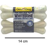 Gimdog Beyaz Kemik Köpek Ödülü 2'li Paket 14 cm Ham Sığır Derisi ile Diş Sağlığı İçin Özel