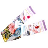 GIMIRO Saten ipek şal çift katmanlı 150 x 16 cm kravat çiçek bel kemeri blazer, manto, elbise için