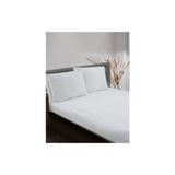 Gine Teks Beyaz Çizgili Pamuk Saten Tek Kişilik Lastikli Çarşaf YASTIKLI_100X200_ Otel Lastikli Çarşaf