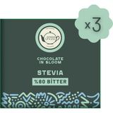 Ginger İstanbul Stevia %80 Bitter Tablet Çikolata Seti 3 Adet x 40 gr