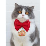 Gingerhome Kedi Papyon Tasması | Kırmızı Fiyonk Boyun Aksesuarı | Noel Temalı Kedi Süsü