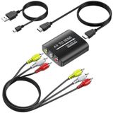 GINGIN RCA - HDMI Dönüştürücü, TV/PC/N64/Wii/PS1/PS2/PS3/STB/Xbox/VHS/VCR/Blue-Ray DVD Oynatıcılar için AV'den HDMI'ya Dönüştürücü, 3.3ft RCA ve HDMI Kabloları ile