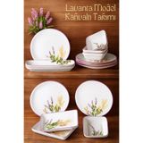 GİNZAMAİSON 14 Parça 6 Kişilik Handmade Lavanta Kahvaltı Takımı - Lüx Kahvaltılık Sunum Seti