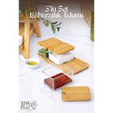 GİNZAMAİSON 3’lü Set Bambu Kapaklı Baharatlık – Kaşıklı Standlı Organizer – BPA Free