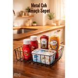 GİNZAMAİSON Çok Amaçlı, Dekoratif, Düzenleyici Metal Sepet Siyah
