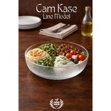 GİNZAMAİSON El Yapımı Cam, Büyük Boy Line Model Salata Kasesi - Bowl Kasesi